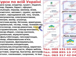 Курси по всій Україні диплом пластиковий і сертифікат